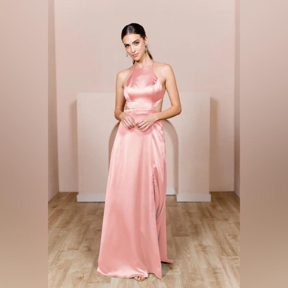 Revelry Haven Satin Bridesmaid Dress - Blushing Bride - 726
